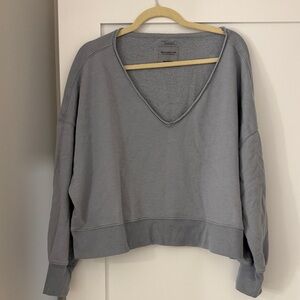 Abercrombie & Fitch Light Blue  Gray Crewneck Sweatshirt